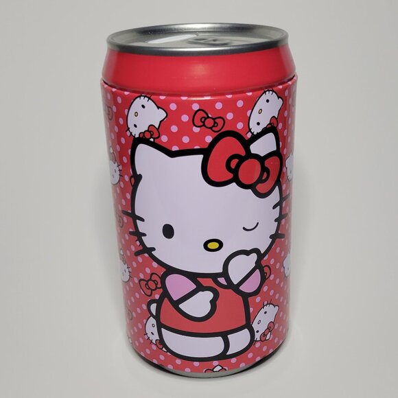 Hello Kitty Tin Can Coin Bank 2025 The Tin Box Company New Sanrio Red 7.75 x 4 - Picture 4 of 7